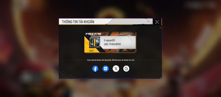 Màn hình chọn phương thức đăng nhập game